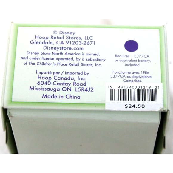 Disney Store Tinkerbell Watch Purple pearlescent Leather Band Square Face - Picture 9 of 9